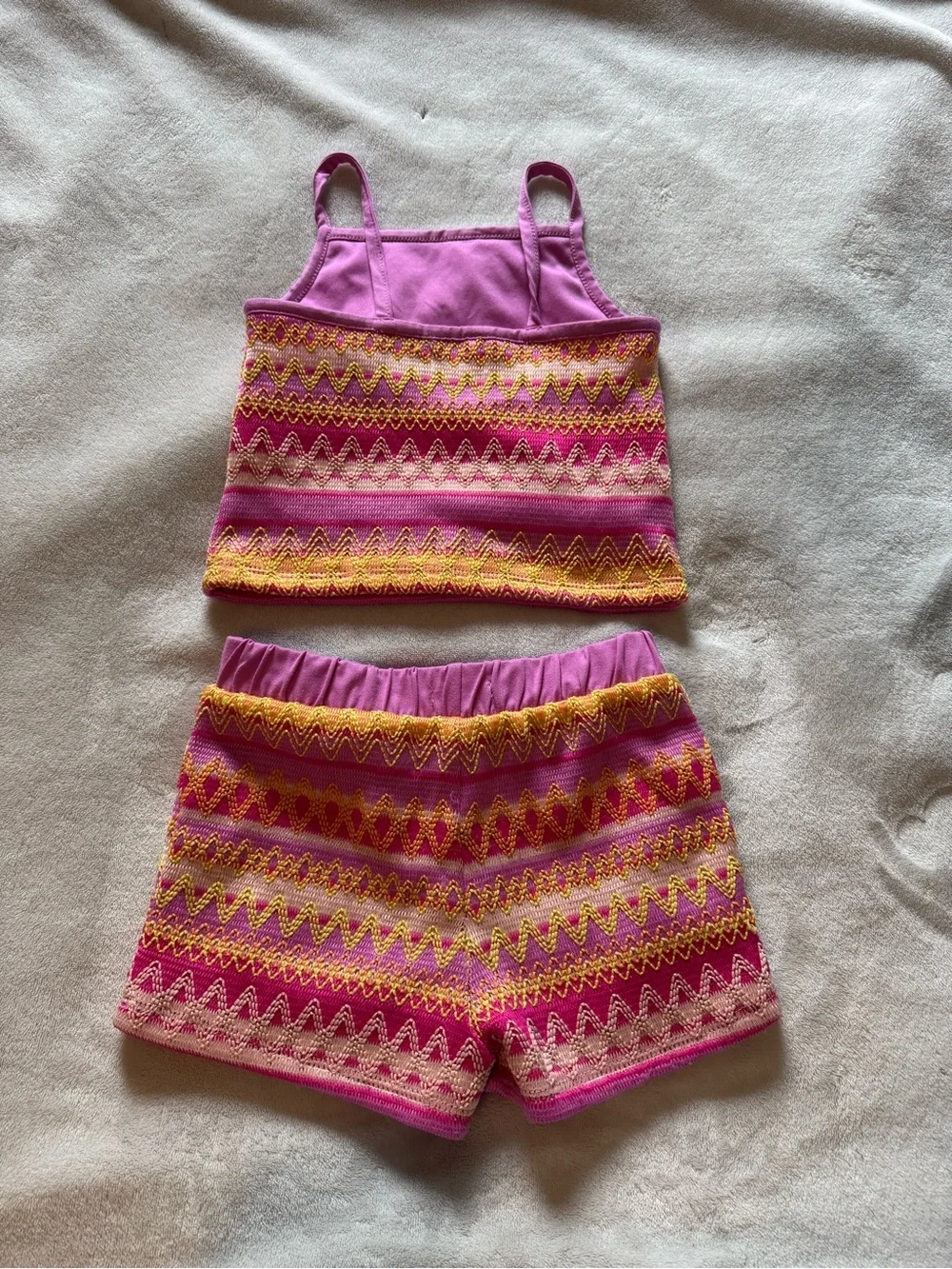 btween Pink Knit Tank Top and Shorts Set Size 5 - Picture 3 of 3
